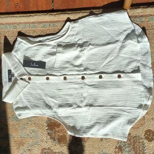 Light cotton button up tank top